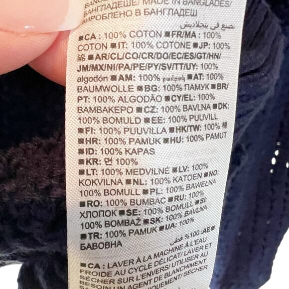 Gap Crochet Pullover Sweater Womens Sz M Navy Blue - Picture 6 of 7